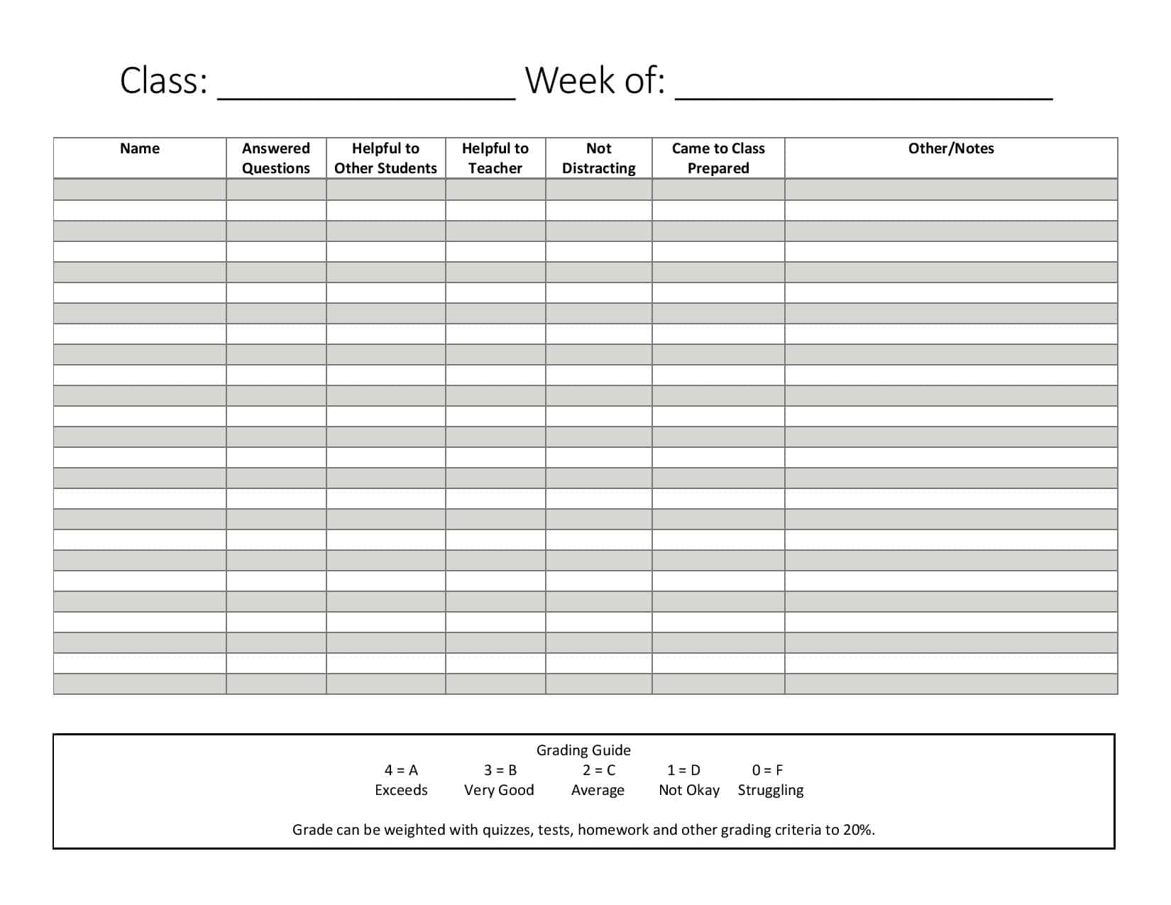 Classroom Participation Tracker